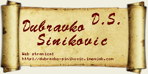 Dubravko Šiniković vizit kartica